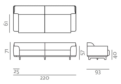 Tara Sofa S - 220cm